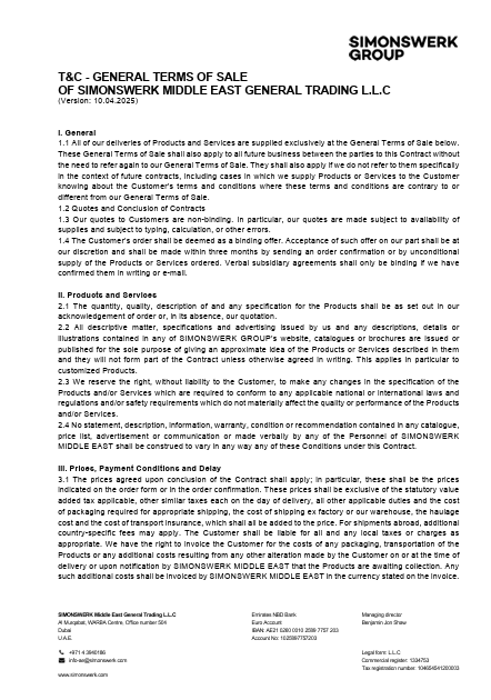 SIMONSWERK Middle East General Trading L.L.C.